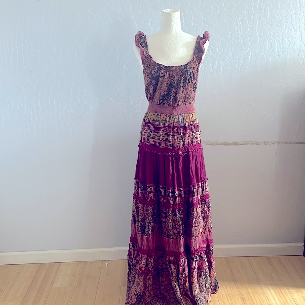Xoxo Multicolor Ruffle Maxi Dress